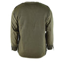 Back view of Genuine Dutch army Olive OD Parka Liner jacket showing long sleeves and quilted insulation design