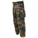 Genuine French Army FELIN CCE camo combat pants with ripstop fabric, cargo pockets, and adjustable waistband.