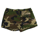 short shorts for sport in french ce woodland camouflage pattern