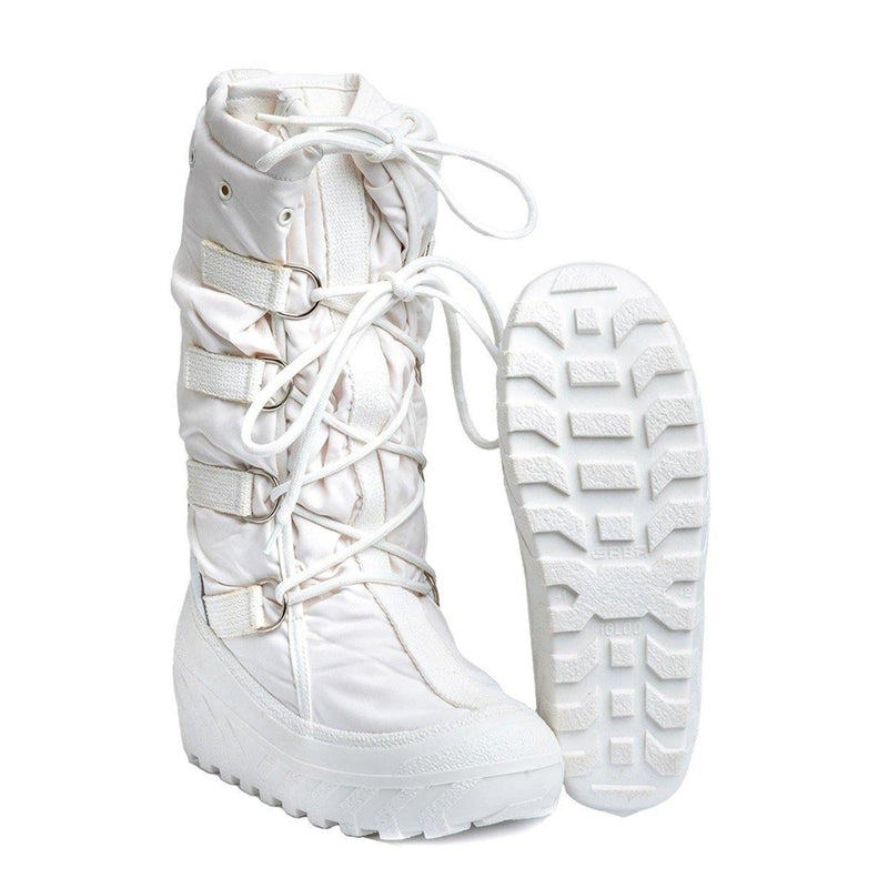 Genuine Italian Military snow boots warming heat retention upper laces white NEW - GoMilitar