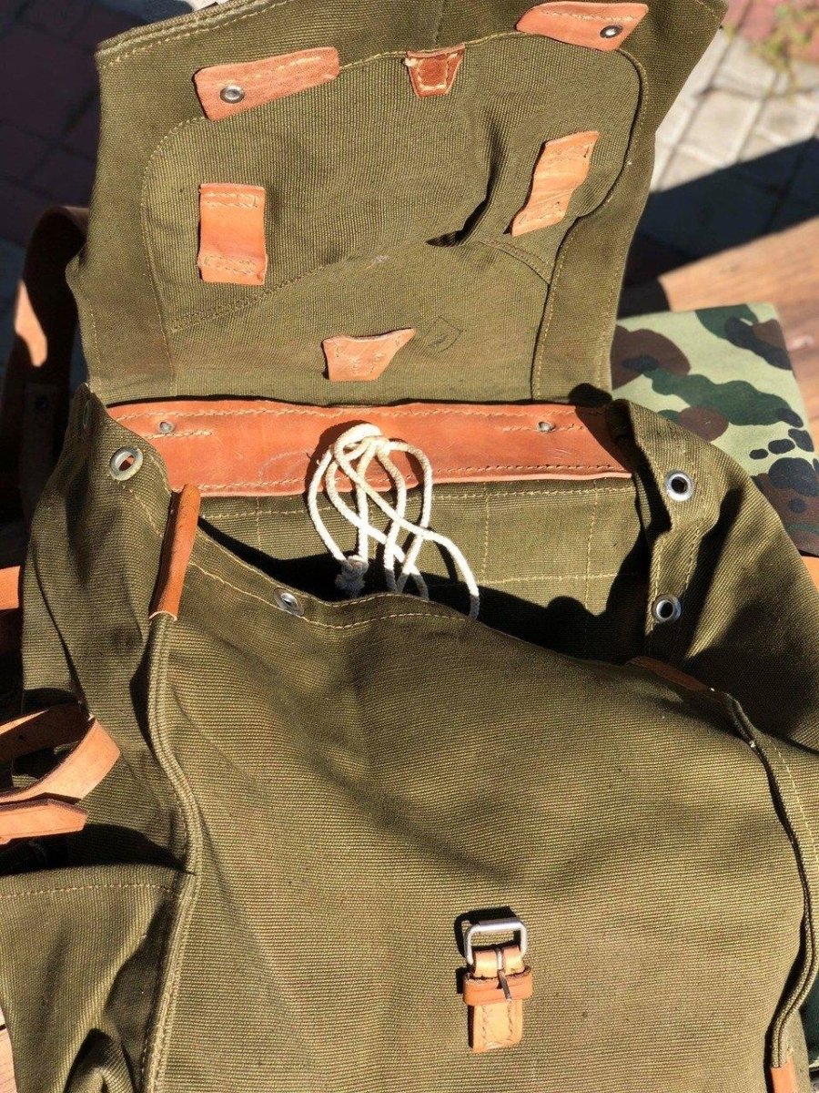 Genuine Romanian army rucksack bag military surplus OD shoulder strap canvas