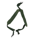Genuine US Army LC-2 military belt suspenders in olive drab with padded shoulders and ALICE attachment clips.