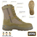 HI-TEC Hiking boots Magnum Centurion 8.0 Coyote tactical footwear side zip NEW