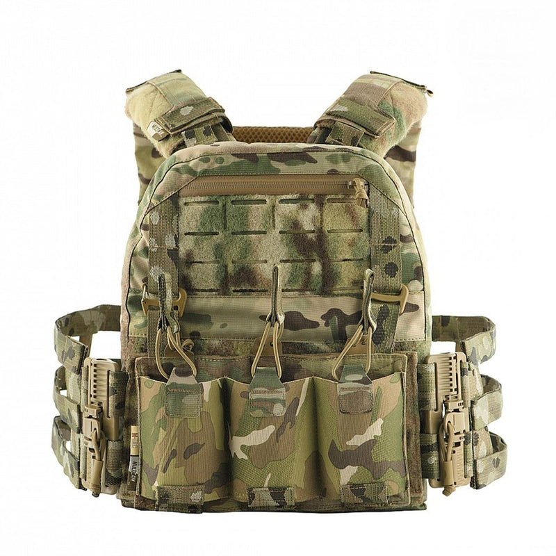 M - TAC Military Plate Carrier Vest tactical quick - release mag pouches Multicamo - GoMilitar
