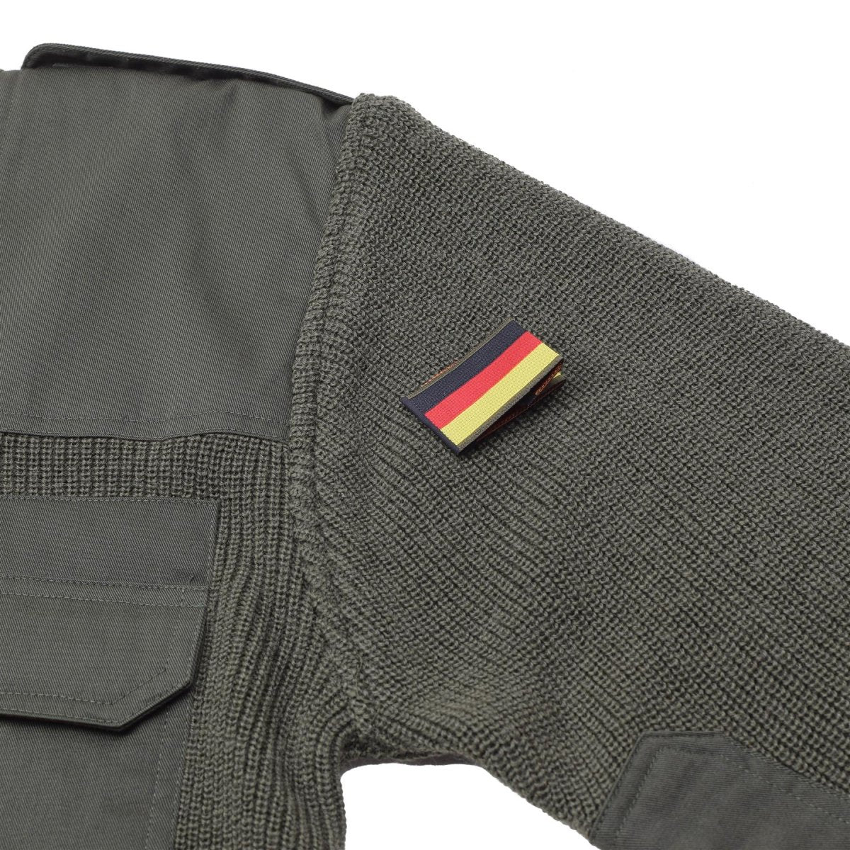 MFH Brand Military style commando pullover stock stitch knit sweater olive NEW