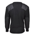MFH Brand sweater commando jumper rib knit wool reinforced pullover black NEW