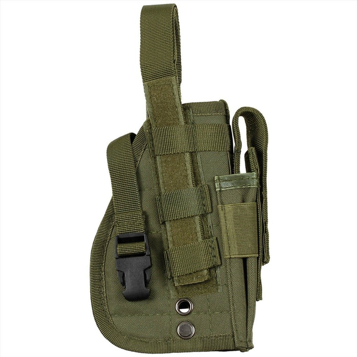 MFH Pistol Holster Right Handed MOLLE Fastening Loop Hook and Loop Closure, Nylon Holsters, Olive color - GoMilitar
