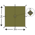 MFH Tarp Extreme Tarpaulin waterproof shelter tent fixed loops sun shade NEW