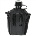 MFH U.S. Military Plastic Canteen 1L Screw Cap Clips Attachment BPA Free Black
