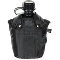 MFH U.S. Military Plastic Canteen 1L Screw Cap Clips Attachment BPA Free Black