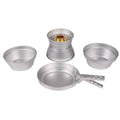 MIL-TEC aluminum cooking stove set hiking cookware compact camping pan pot bowl