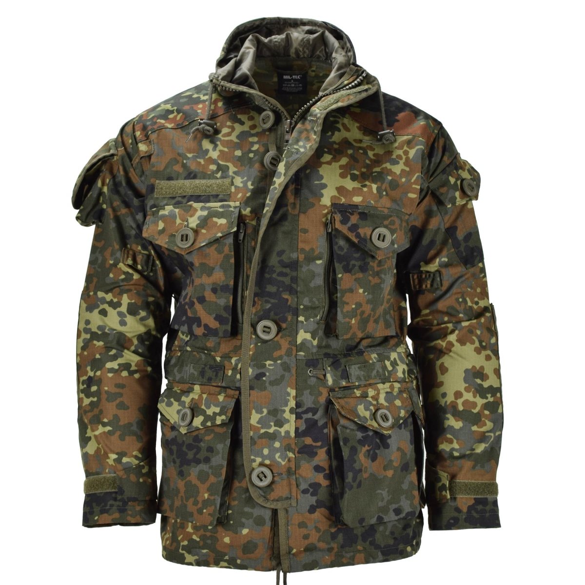 Mil-Tec Brand Jacket RipStop Smock German army Flecktarn Camo Parka Men's wear