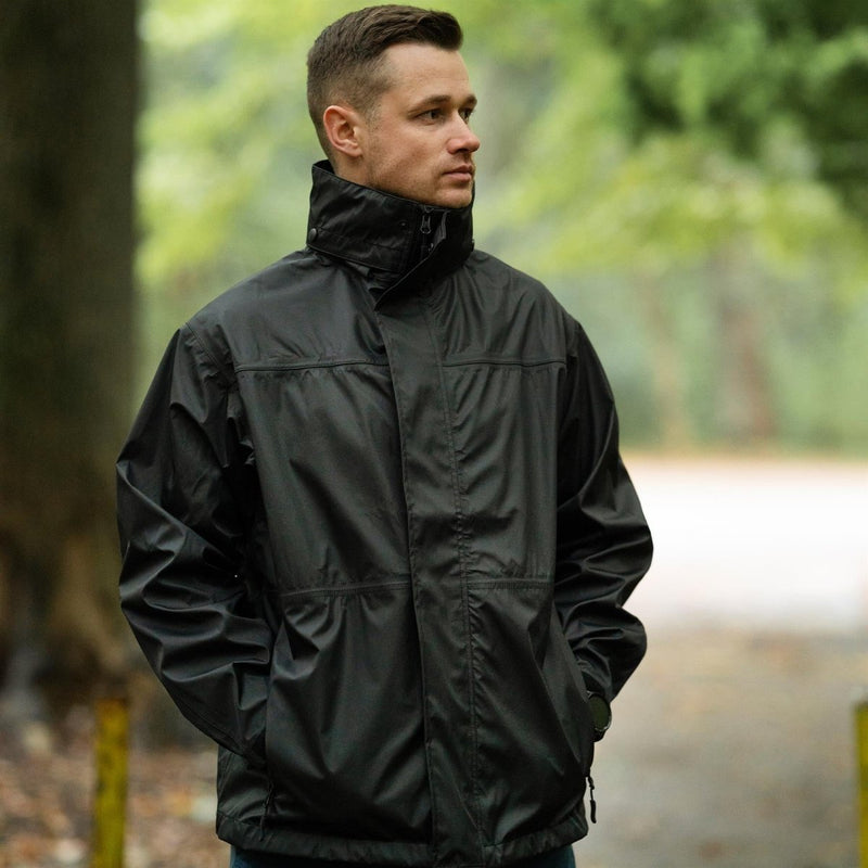 Mil-Tec Brand Rain Jacket Black waterproof Men Rainwear water-resistant men's