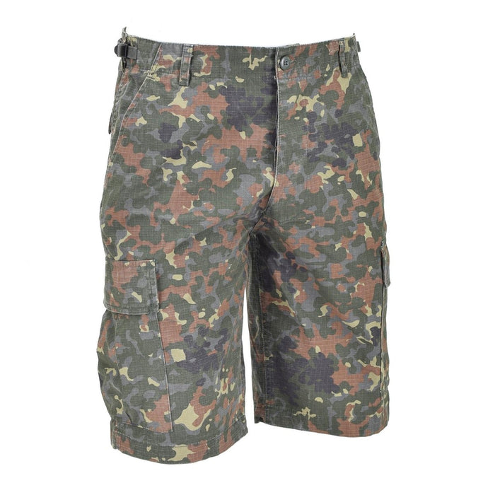 Mil-Tec Brand U.S. Military style prewashed flecktarn camo ripstop field shorts - GoMilitar