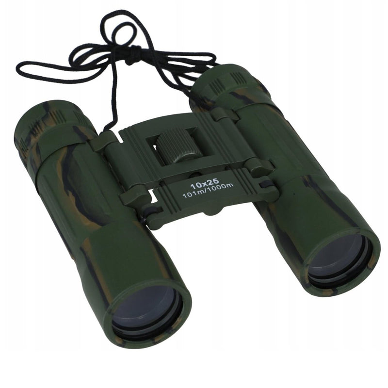 MIL-TEC Collapsible Binocular 10x25 Clear View Protective Nylon Bag Camo