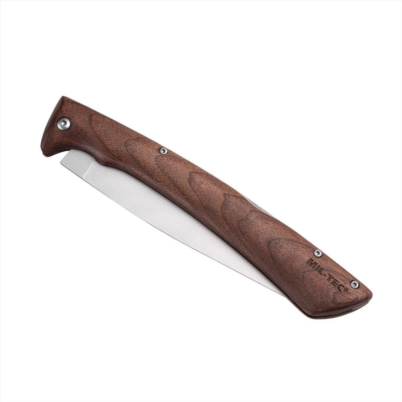 MIL-TEC Compact Folding Saw 19cm Stainless Steel 420 Blade Walnut Handle
