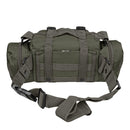 Olive green MIL-TEC tactical detachable belt rucksack with multiple compartments and adjustable straps for outdoor use