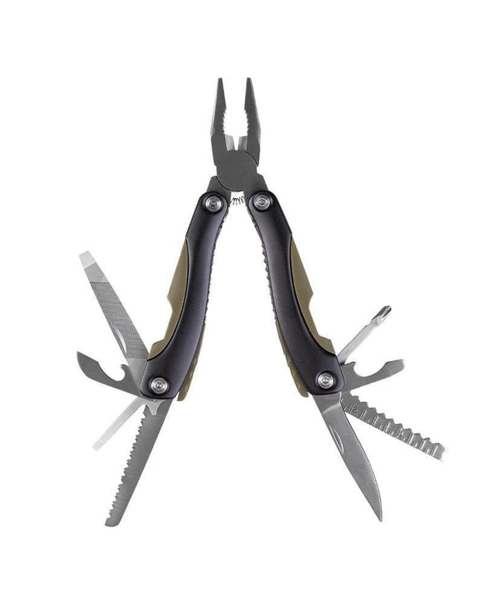 MIL-TEC Multi Tool One Hand Folding Slip Joint Mechanism ABS Aluminium Handle, Multi-tools, Black color - GoMilitar