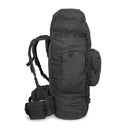 Large black MIL-TEC RECOM tactical backpack with multiple pockets, padded straps, and support belt for hiking and outdoor use