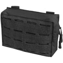 Compact black MIL-TEC tactical MOLLE belt pouch with durable laser-cut webbing for secure gear organization.