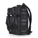 Black MIL-TEC U.S. Assault Ranger tactical backpack with multiple compartments and padded straps, 36-liter PVC coated daypack