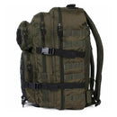 Mil-Tec U.S. Assault Ranger 36L olive and black tactical backpack with multiple compartments and adjustable straps