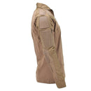 Mil-Tec dark coyote tactical combat shirt with padded protective sections on sleeves for durability and comfort