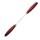 Morakniv Classic wood splitting knife with red stained birch handles and recycled stainless steel blade isolated on white.