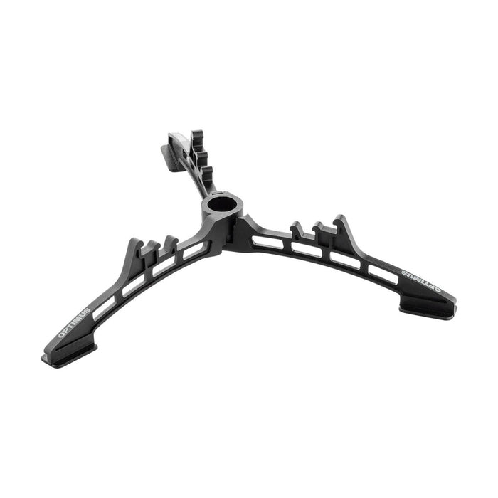 Lightweight durable black foot stand for stable gas canister support during outdoor cooking and camping activities