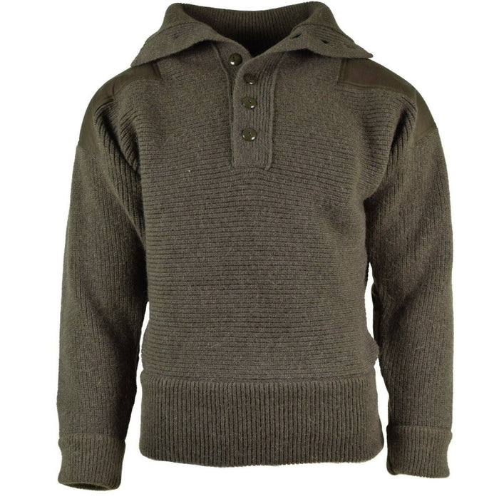 Original Austrian Army Alpine Pullover Knit sweater Olive OD Wool NEW - GoMilitar