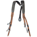 Original Austrian army Y-Strap braces genuine leather vintage military surplus