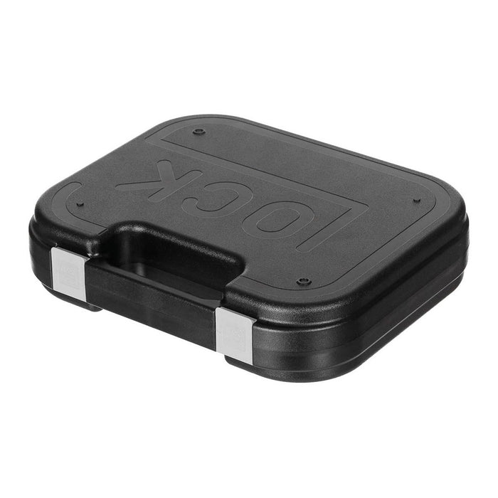 Black plastic component with 'Glock' branding on a white background