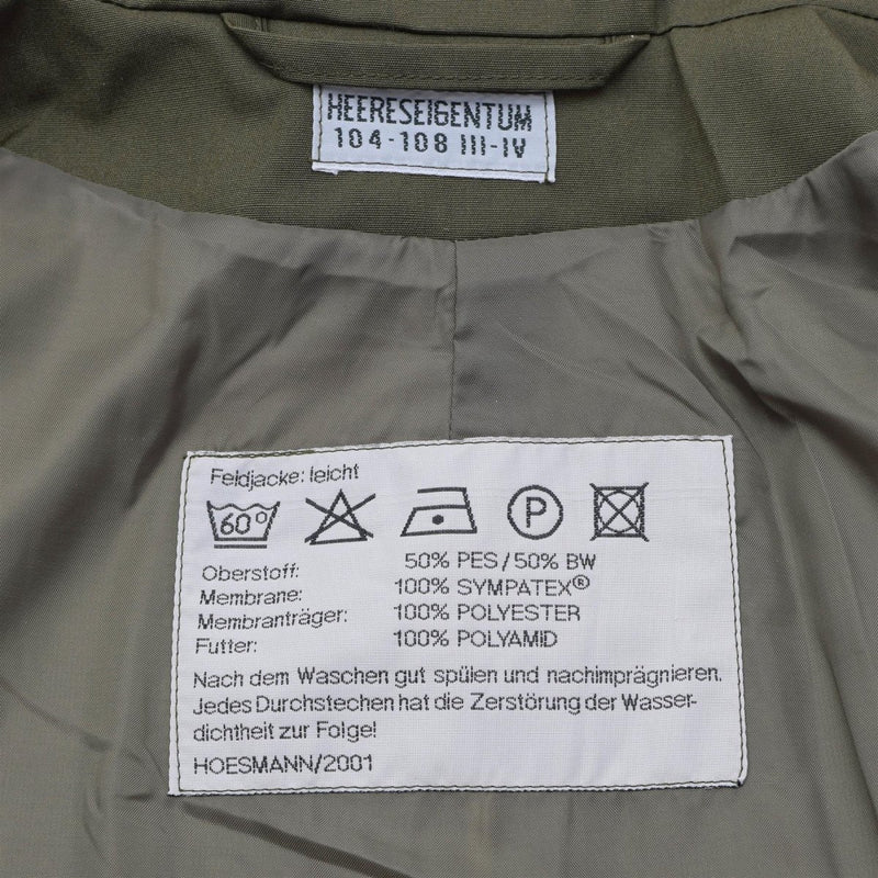 Original Austrian Military M65 Combat Jacket Waterproof Sympatex Membrane Olive