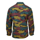 Back view of Original Belgian Army field combat shirt in jigsaw camouflage ripstop fabric, designed for durability and toughness.