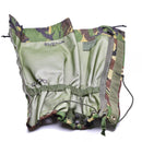 Original British army DPM camouflage waterproof gaiters with adjustable fittings for rugged outdoor protection.