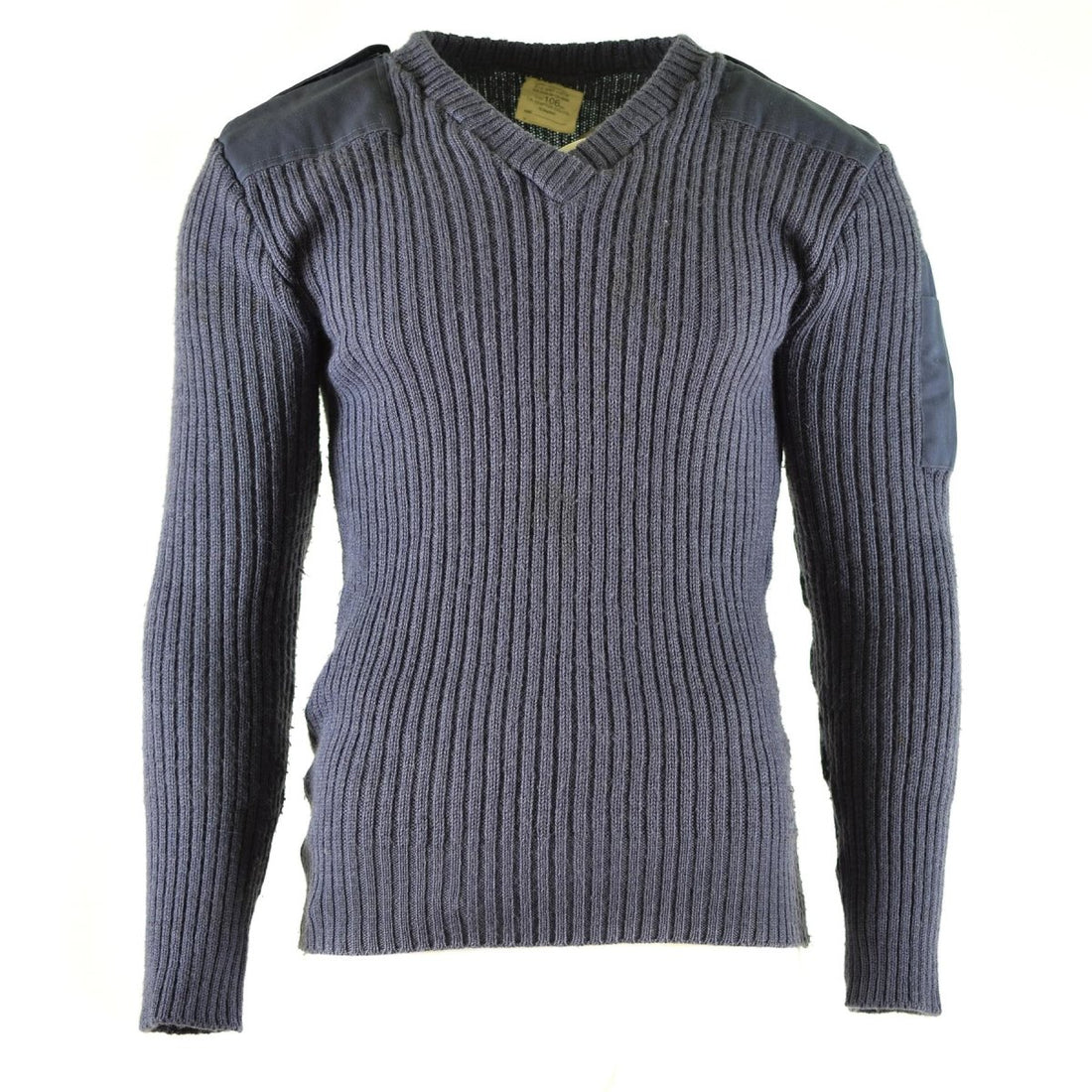 Original British army pullover Commando Jumper Blue Grey sweater Wool V-Neck