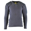 Original British army pullover Commando Jumper Blue Grey sweater Wool V-Neck