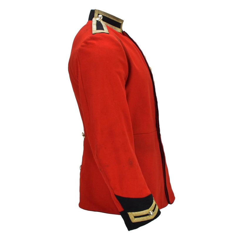 Original British Military Jacket Tunic Style Wool Solid Red Golden Buttons - GoMilitar