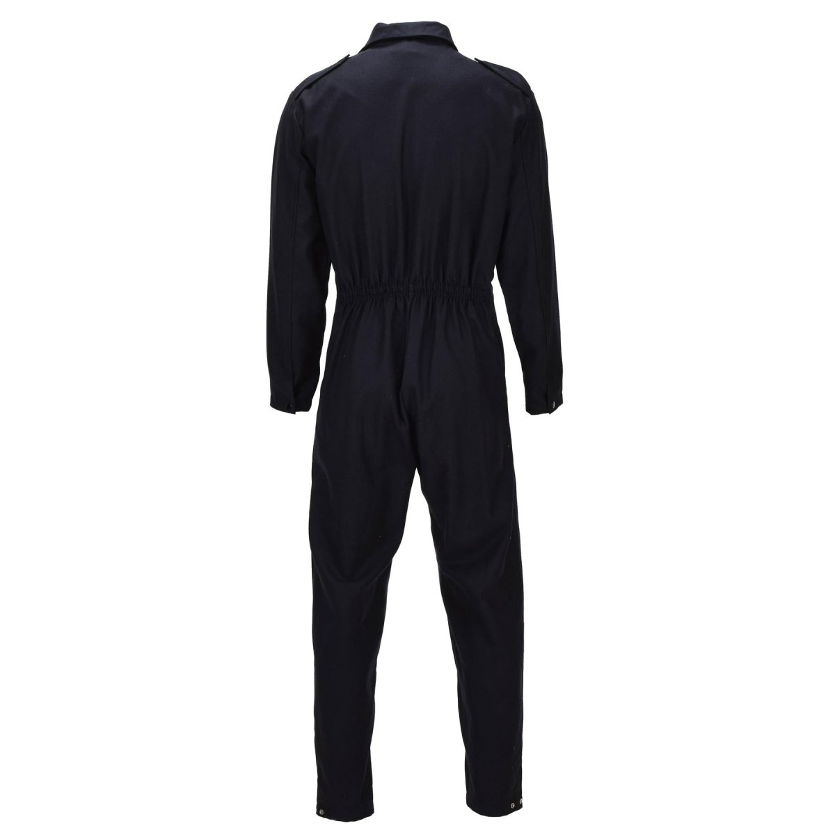 Original British Military Wool Coveralls Front Zip Button Closure Black