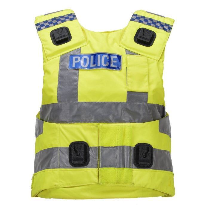 Original British Police Body Armour Vest Dual Purpose High Vis Yellow - GoMilitar