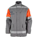 Original Czech army jacket CZ civil defense grey field surplus reflective band - GoMilitar