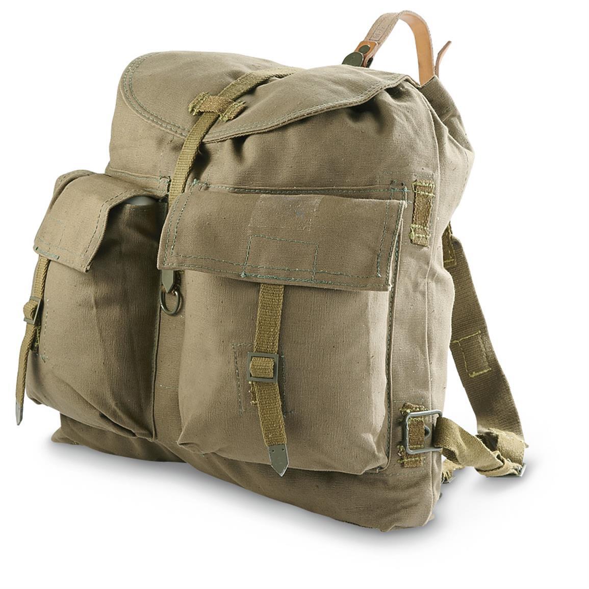 Original Czech army vintage rucksack with Y straps suspenders M60 canvas bag NEW