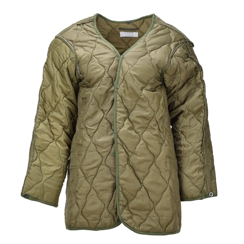 Original Czech Military Jacket Thermal Lining Quilted Button Fastening Olive