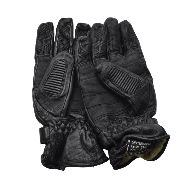 Original Dutch Military Tactical Combat Gloves Leather Knuckle Protection Black