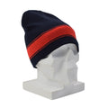 Original Dutch Military Wool Winter Watch Cap Beanie Dark Blue Red Stripes