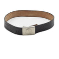 Original East German Military Leather Belt Soldier Metal Box Buckle Black