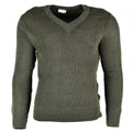 Original French army sweater pullover Jumper Chlorofibre V-neck wool