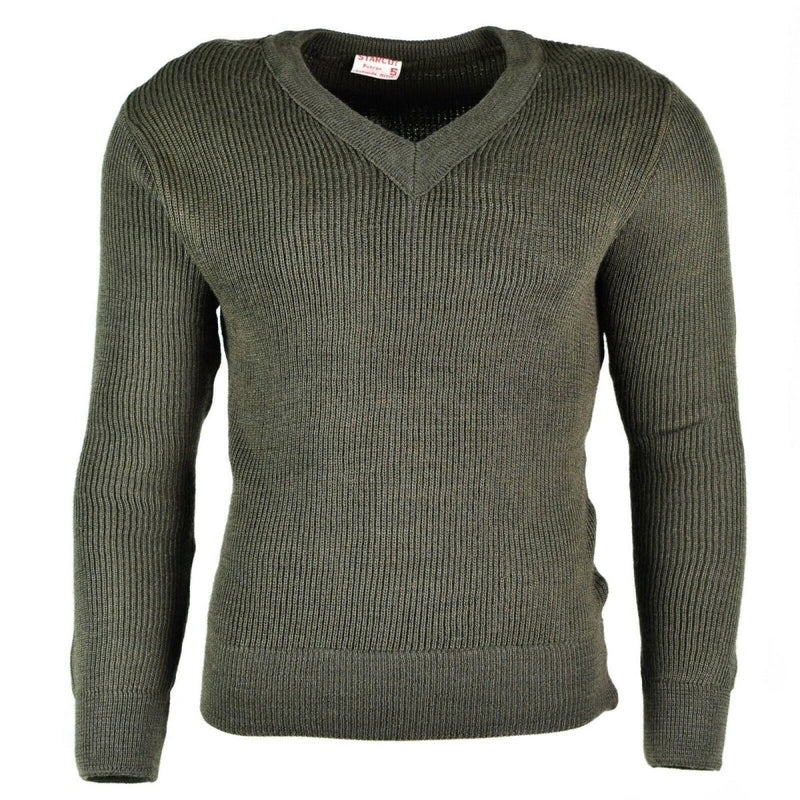 Original French army sweater pullover Jumper Chlorofibre V - neck wool - GoMilitar