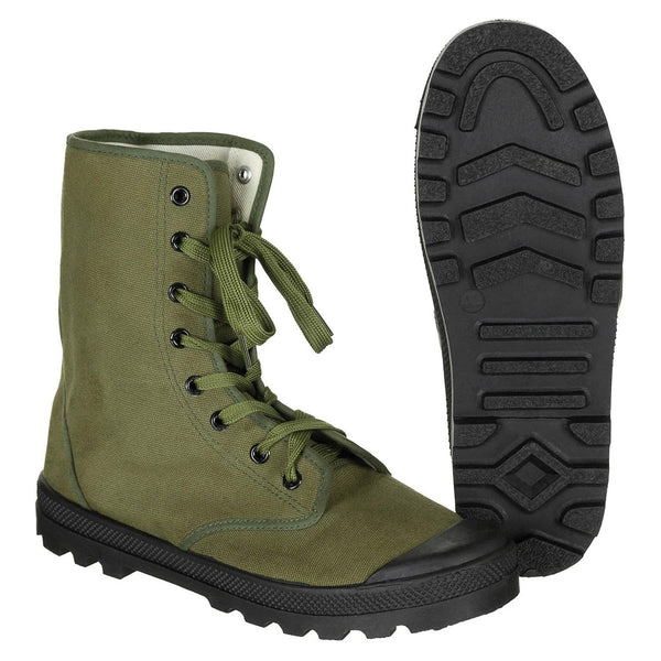 Original French Military Commando Boots Reinforced heels Vintage Olive