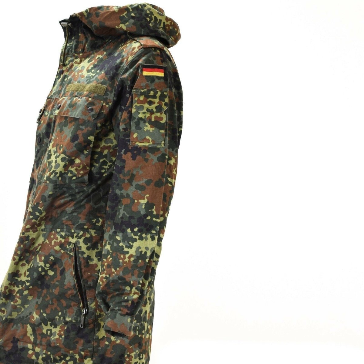 Original German army field jacket parka military issue hooded Flecktarn combat